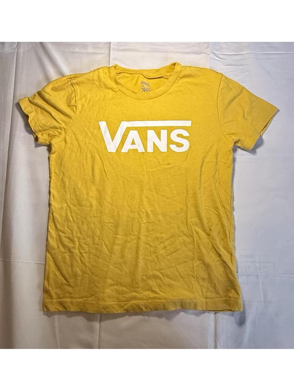 Women's Vans Logo Graphic Tee Short Sleeve Yellow Sunflower Sz Medium